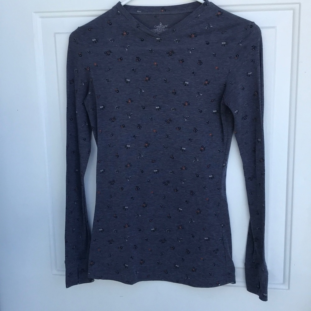 Cuddl Duds V Neck Long Sleeve Tee